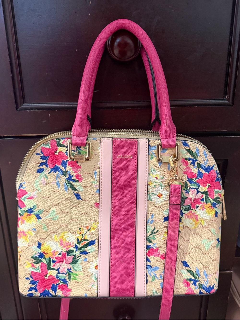 ALDO Pink Floral Dome Crossbody